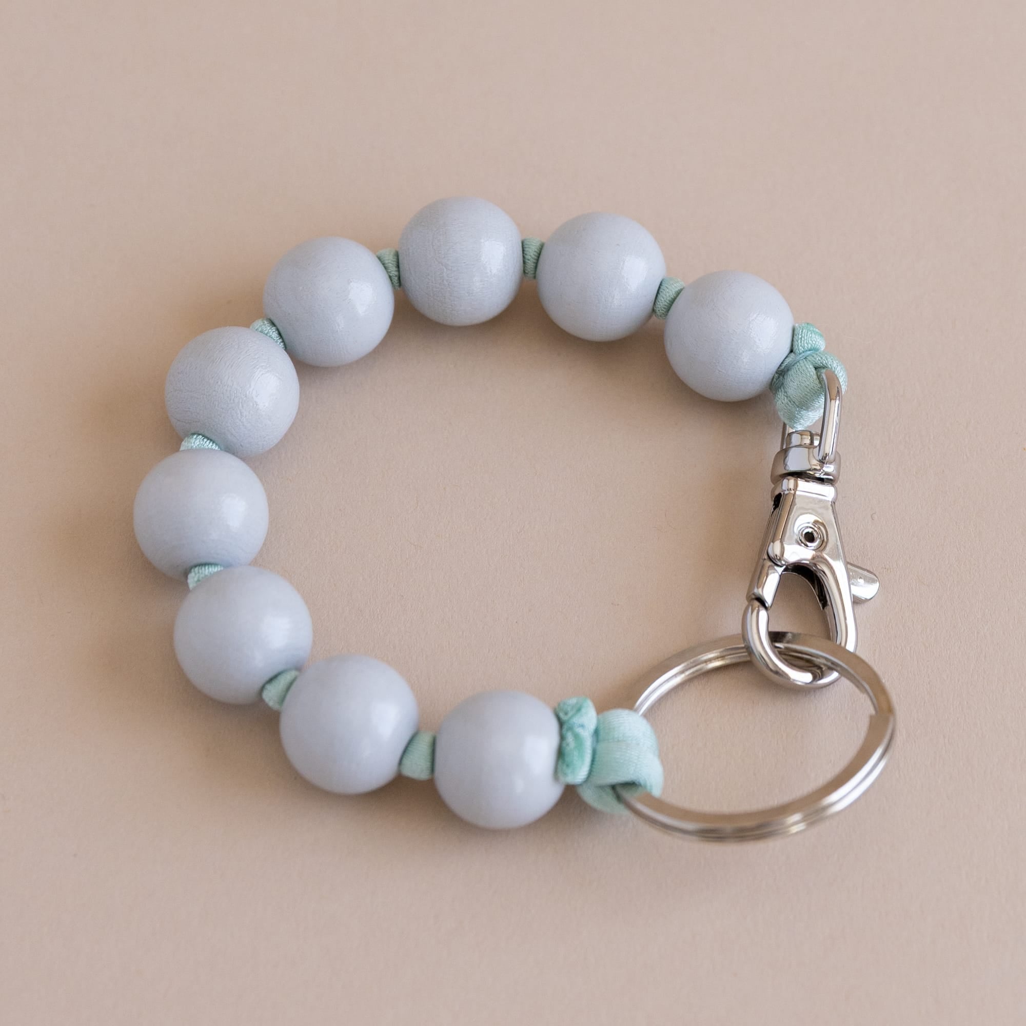 Ina Seifart Keychains Light Grey Short Big Beaded Keyholder