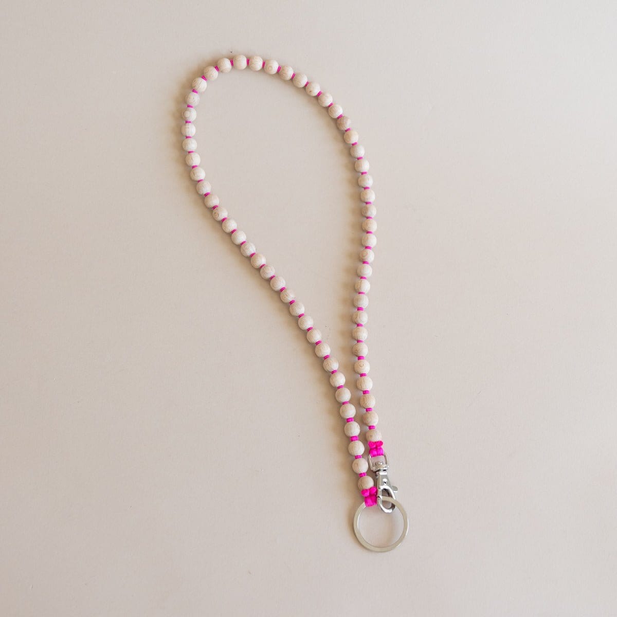 Ina Seifart Keychains Natural/Pink Long Beaded Keyholder