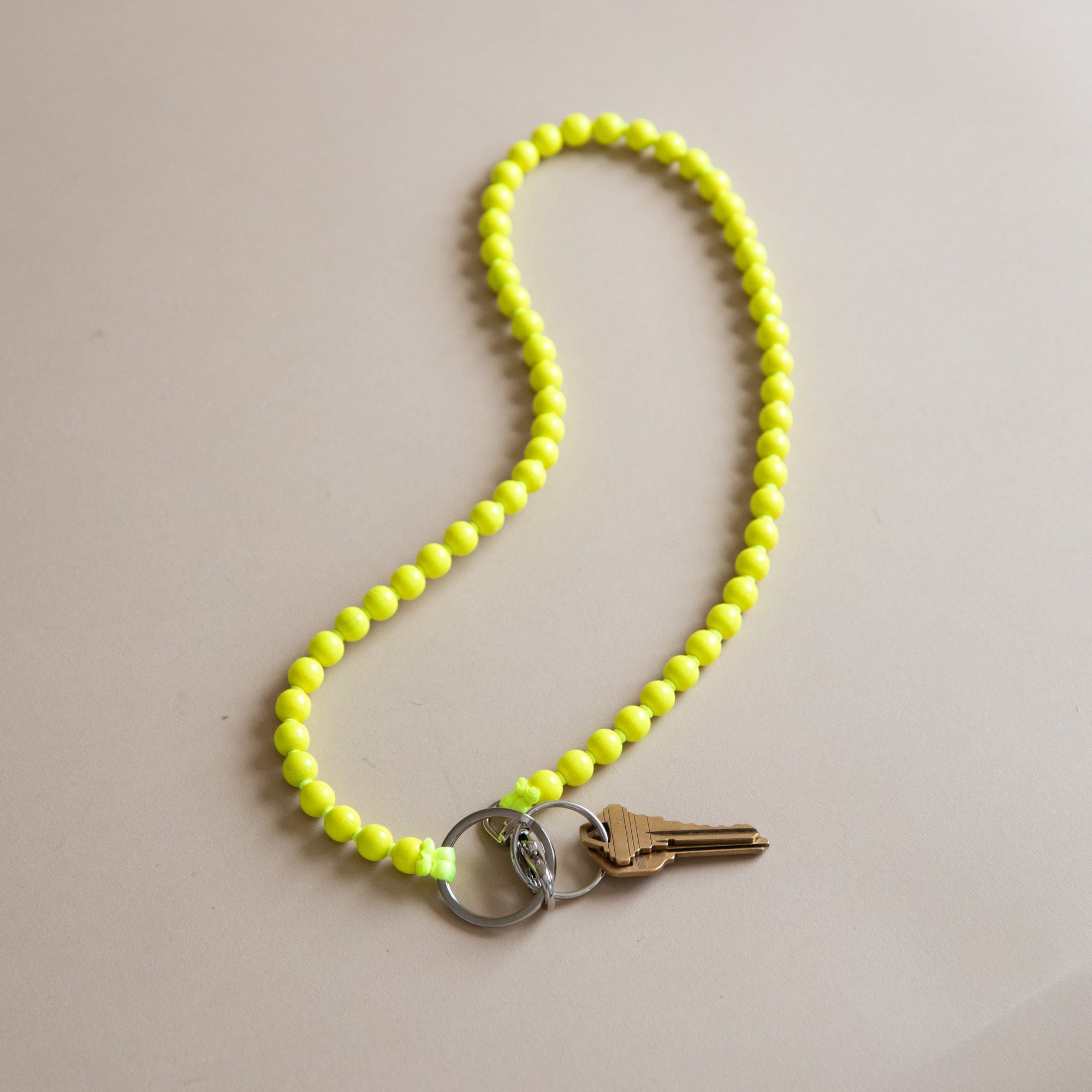 Ina Seifart Keychains Neon Yellow Long Beaded Keyholder