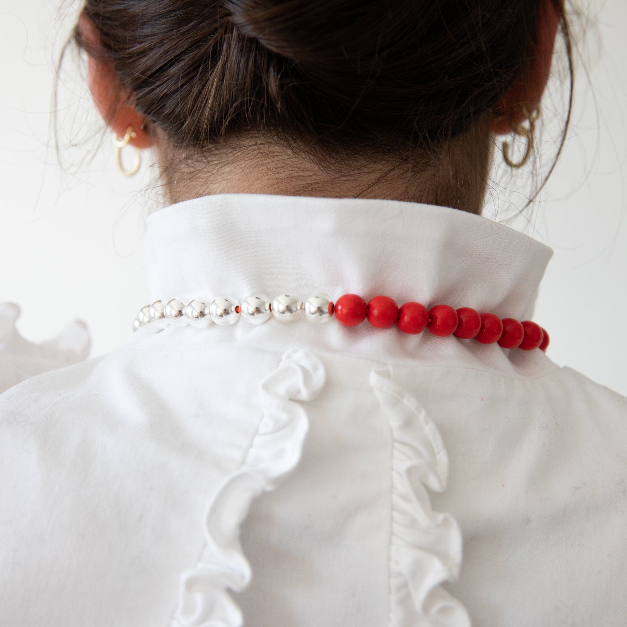 Ina Seifart Necklaces Silver and Wooden Beaded Necklace
