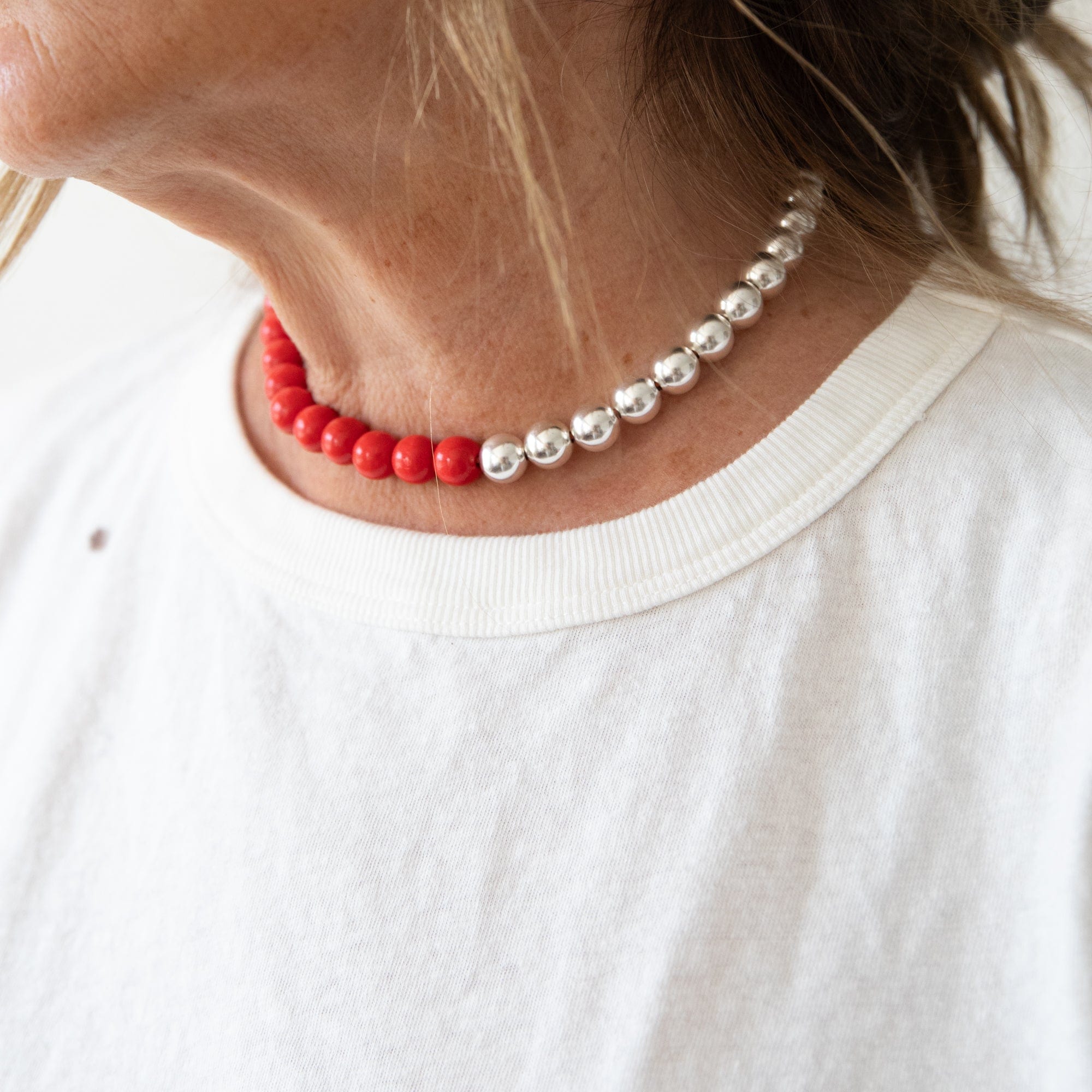 Ina Seifart Necklaces Silver and Wooden Beaded Necklace