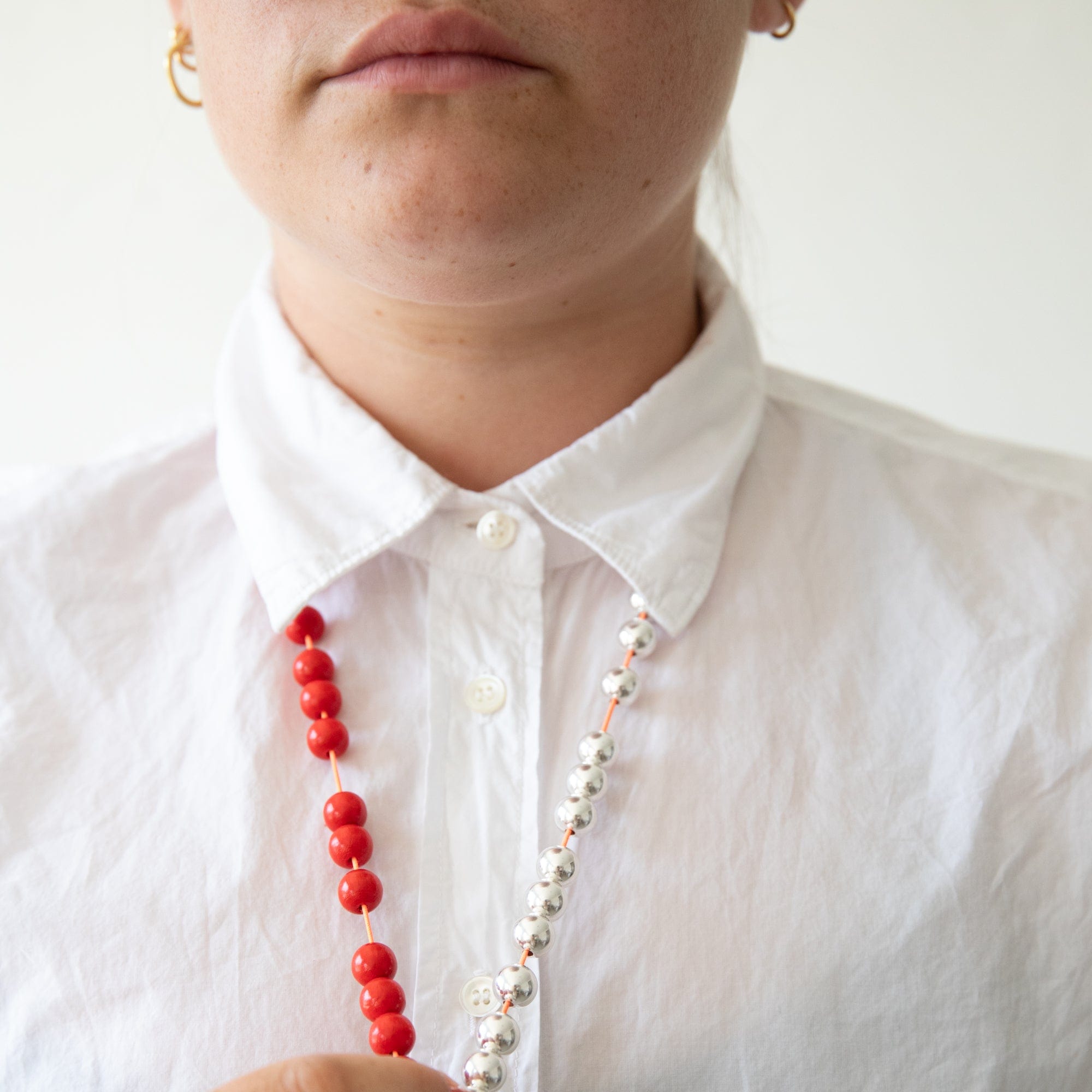 Ina Seifart Necklaces Silver and Wooden Beaded Necklace