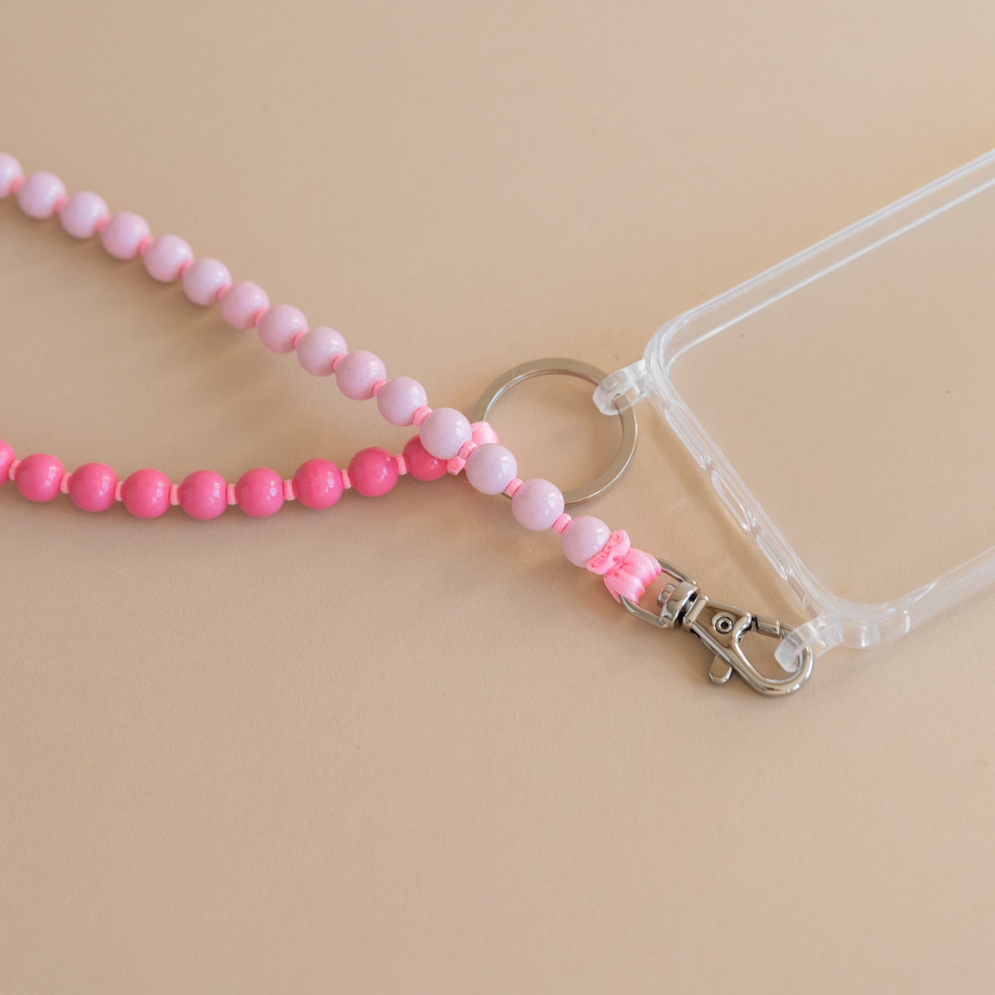 Ina Seifart Small Goods Long Beaded iPhone Necklace in Rose and Pink