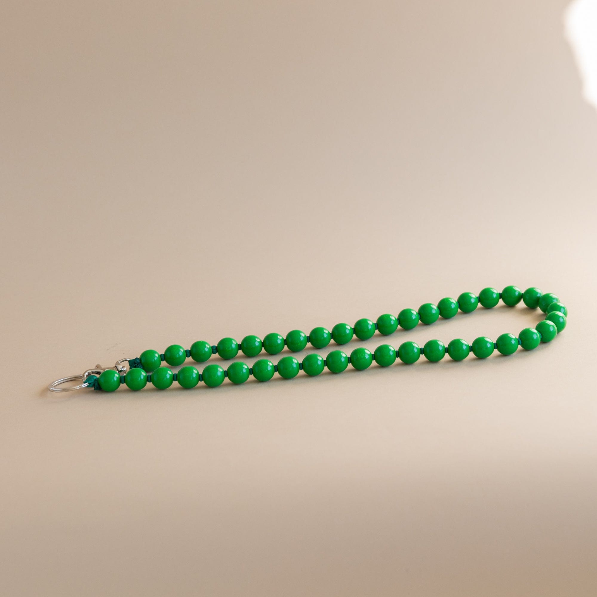 Ina Seifart Small Goods Long Big Beaded Keyholder in Kelly Green