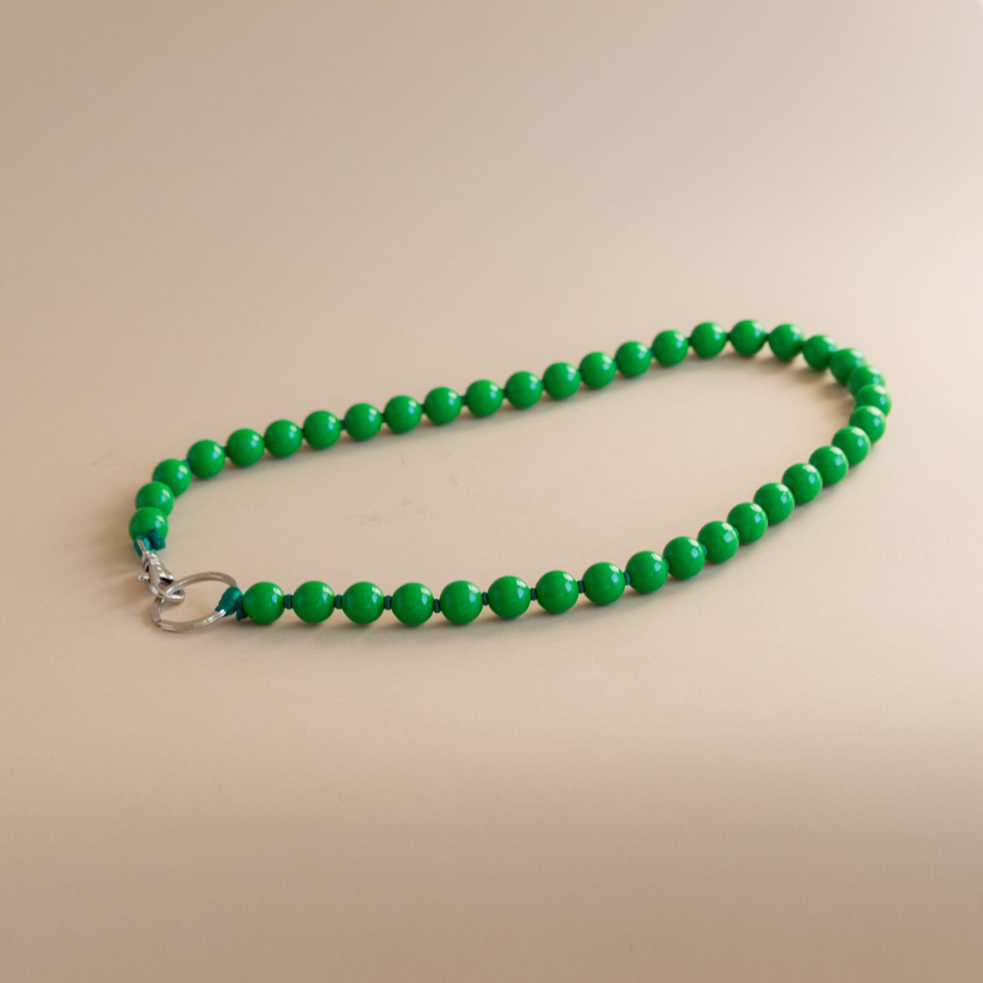 Ina Seifart Small Goods Long Big Beaded Keyholder in Kelly Green