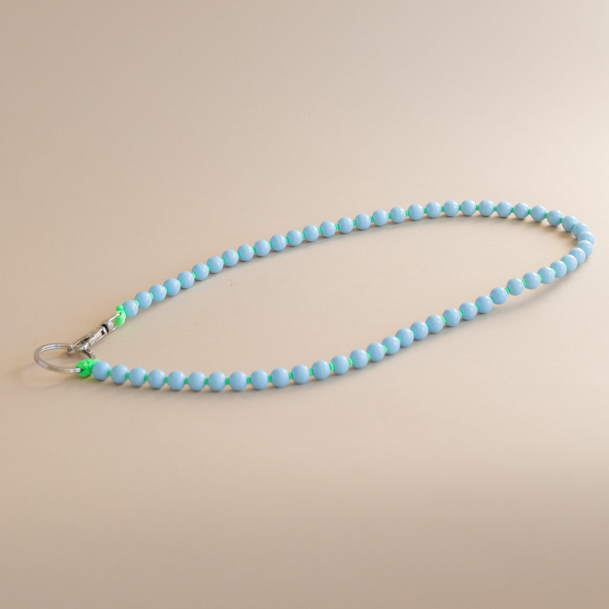 Ina Seifart Small Goods Pastel Blue/Neon Green Long Beaded Keyholder