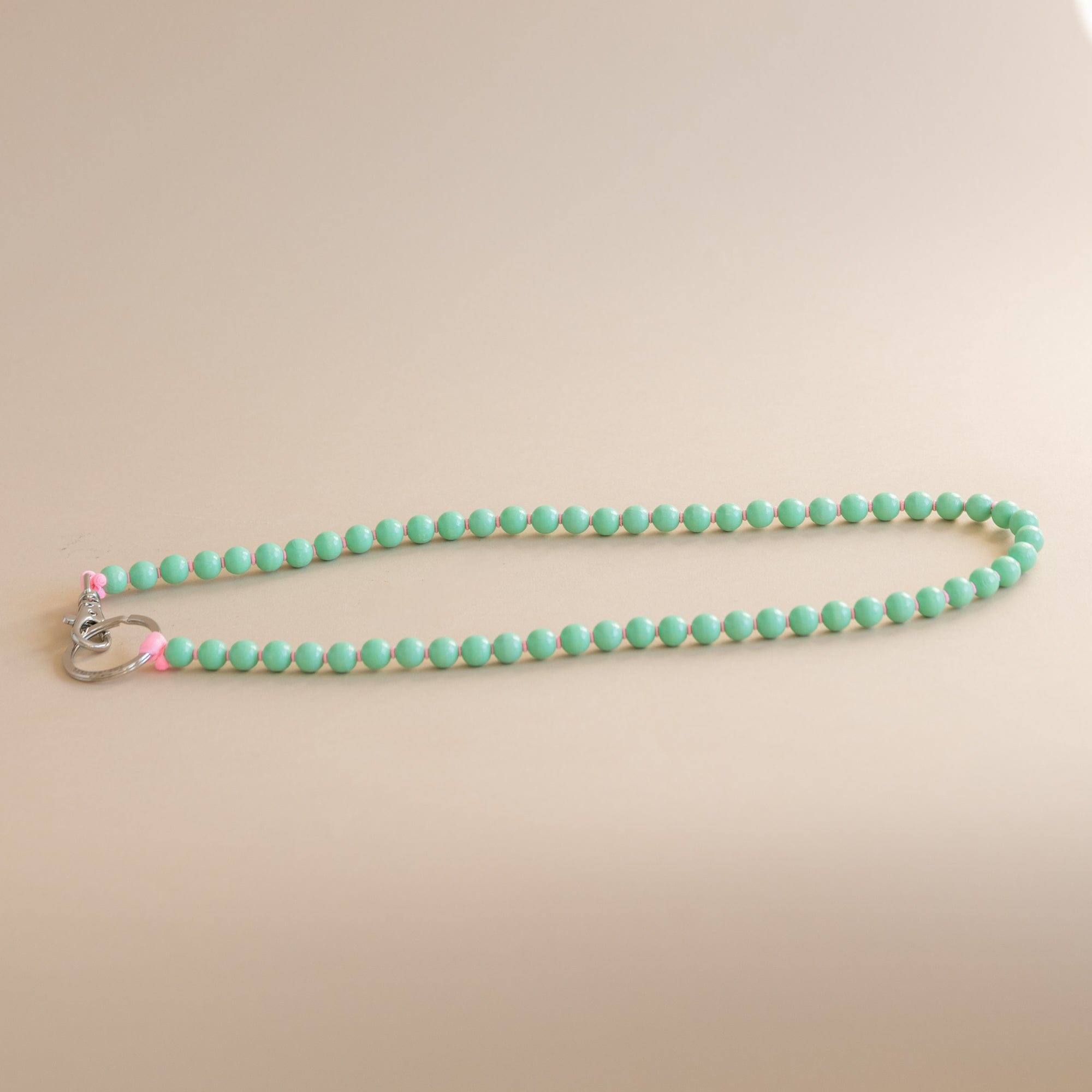 Ina Seifart Small Goods Pastel Green/Rose Long Beaded Keyholder