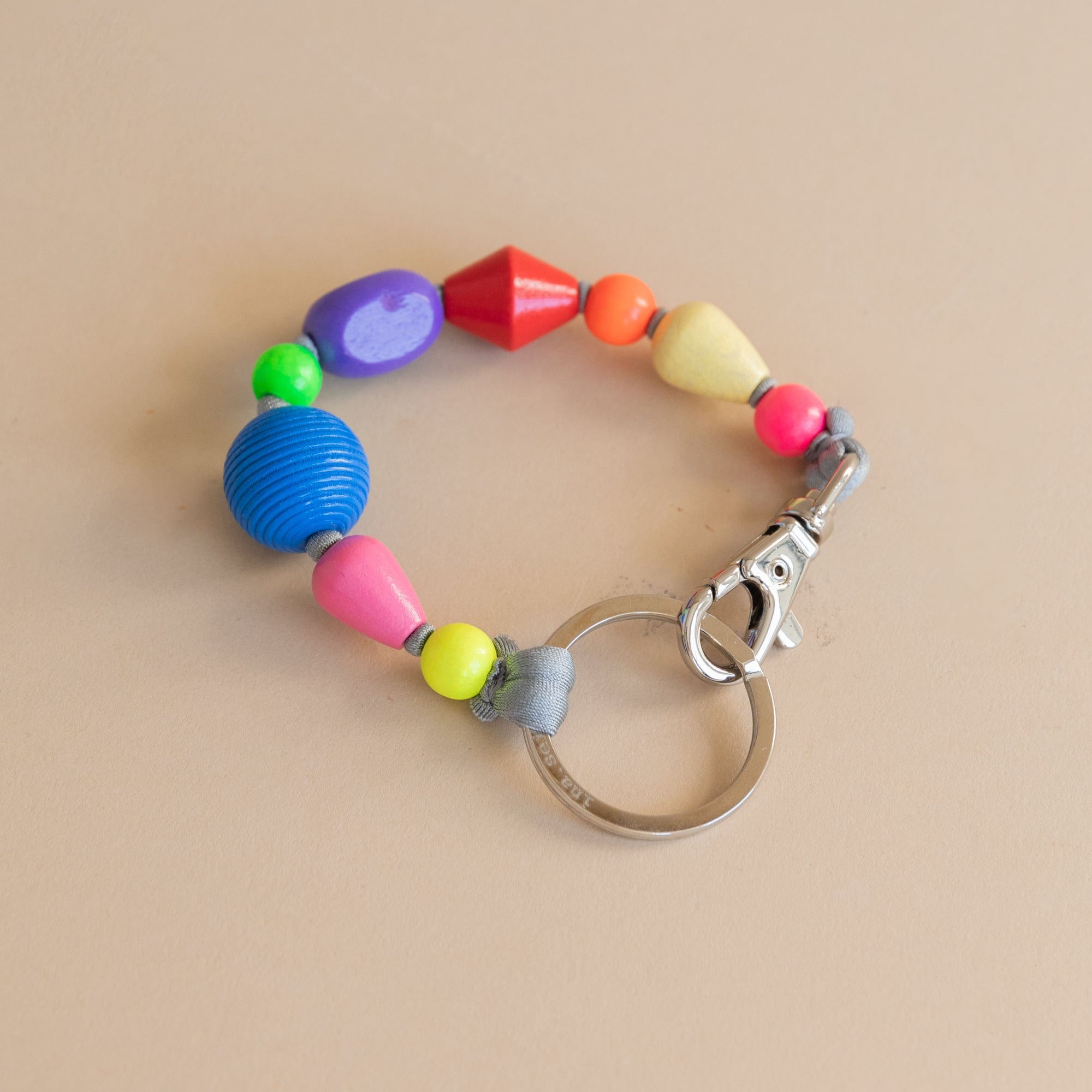 Ina Seifart Small Goods Short Mixed Wooden Beaded Keyholder in Multi Color