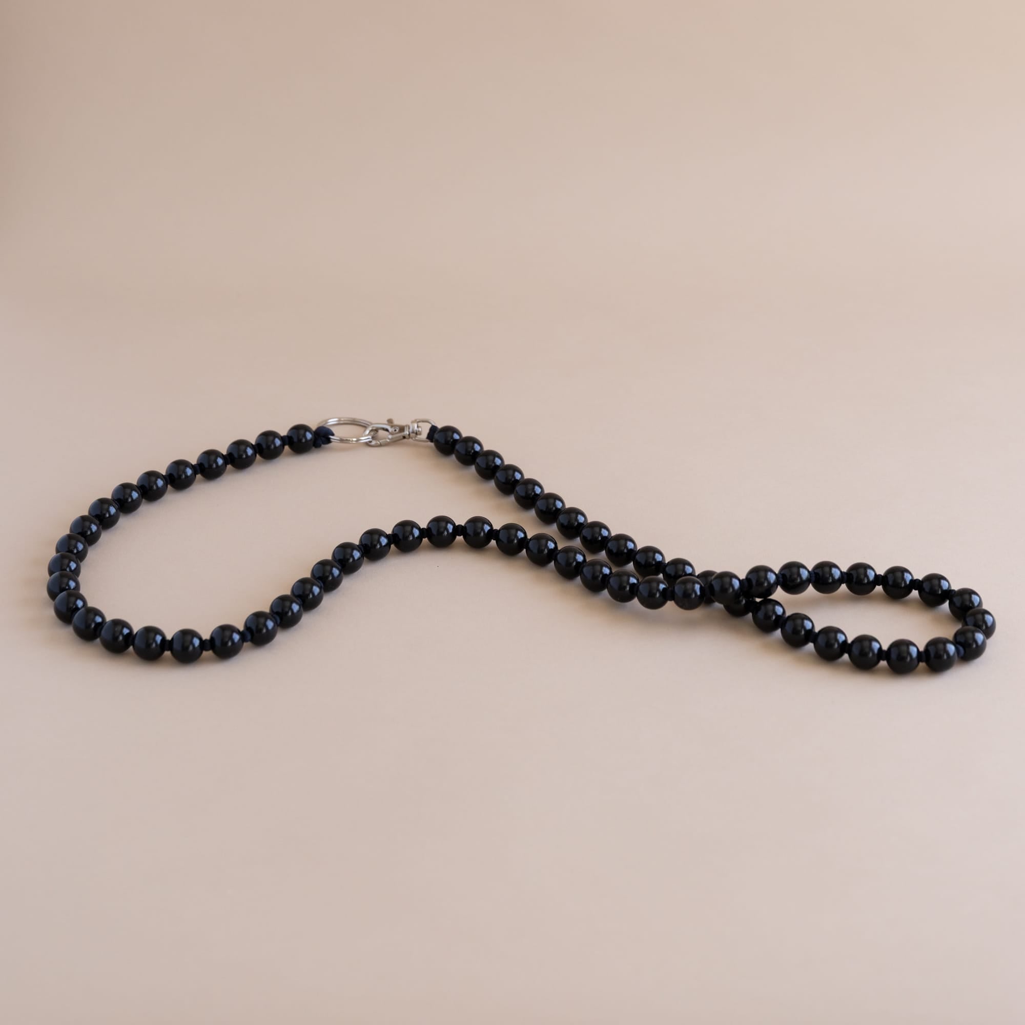 Ina Seifart Tech Accessories Black Big Beaded iPhone Crossbody