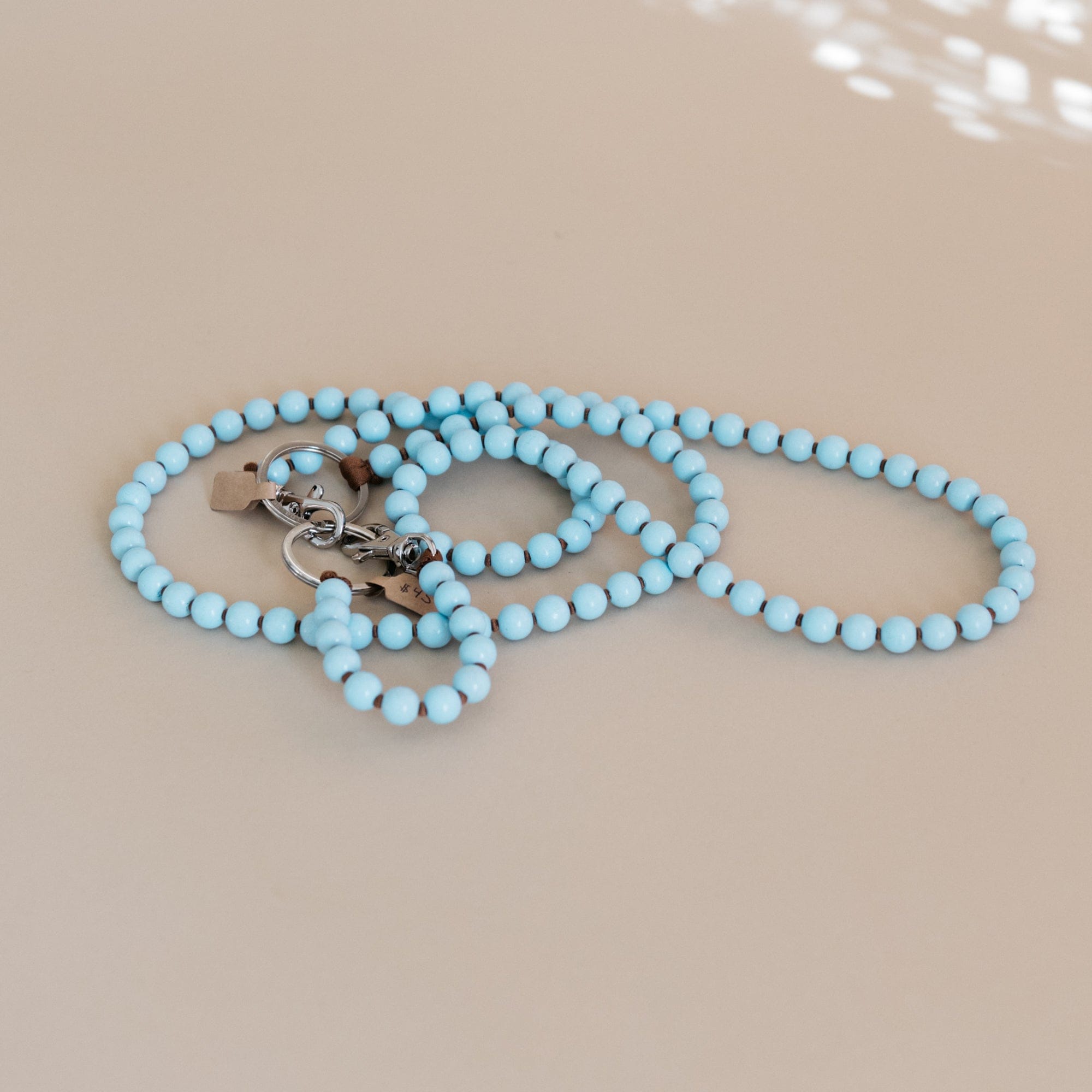 Ina Seifart Tech Accessories Pastel Blue / Mocha Beaded iPhone Crossbody