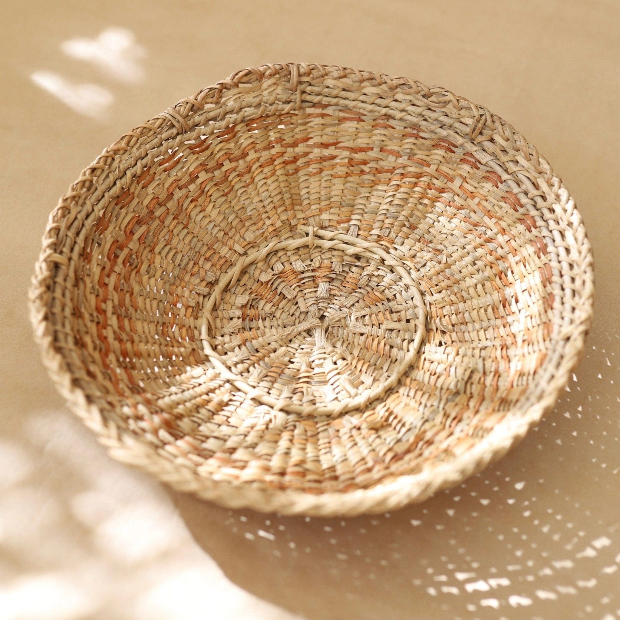 INCAUSA Baskets C - Natural and Orange Xotehe Woven Basket Urucum Graphism