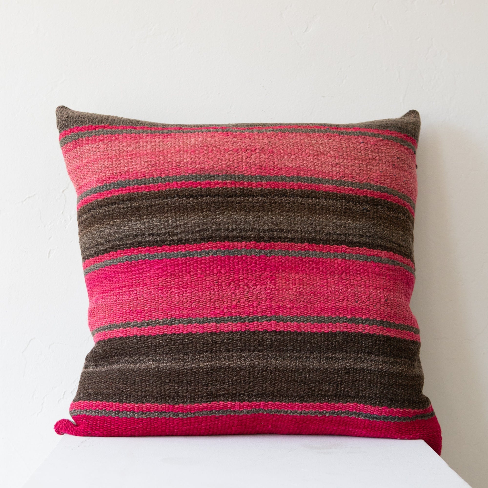 Intiearth Pillows Fuschia + Brown Grey Woven Frazada Pillow