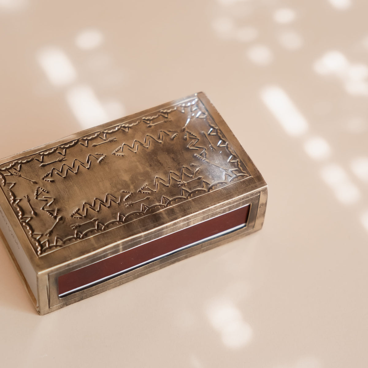 J. Alexander Lighters + Matches Stamped Matchbox in Silver