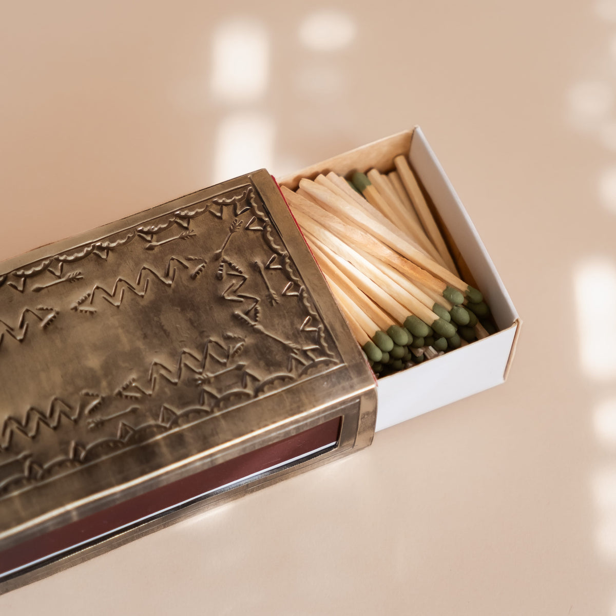J. Alexander Lighters + Matches Stamped Matchbox in Silver