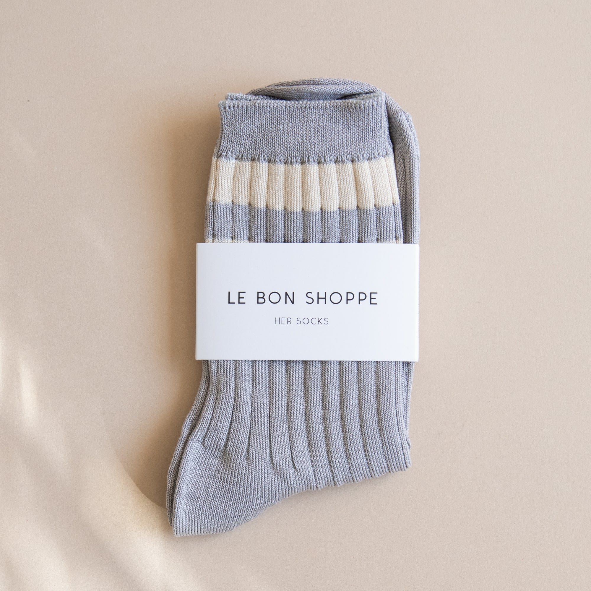 Le Bon Shoppe Socks Stone White Le Bon Her Varsity Socks
