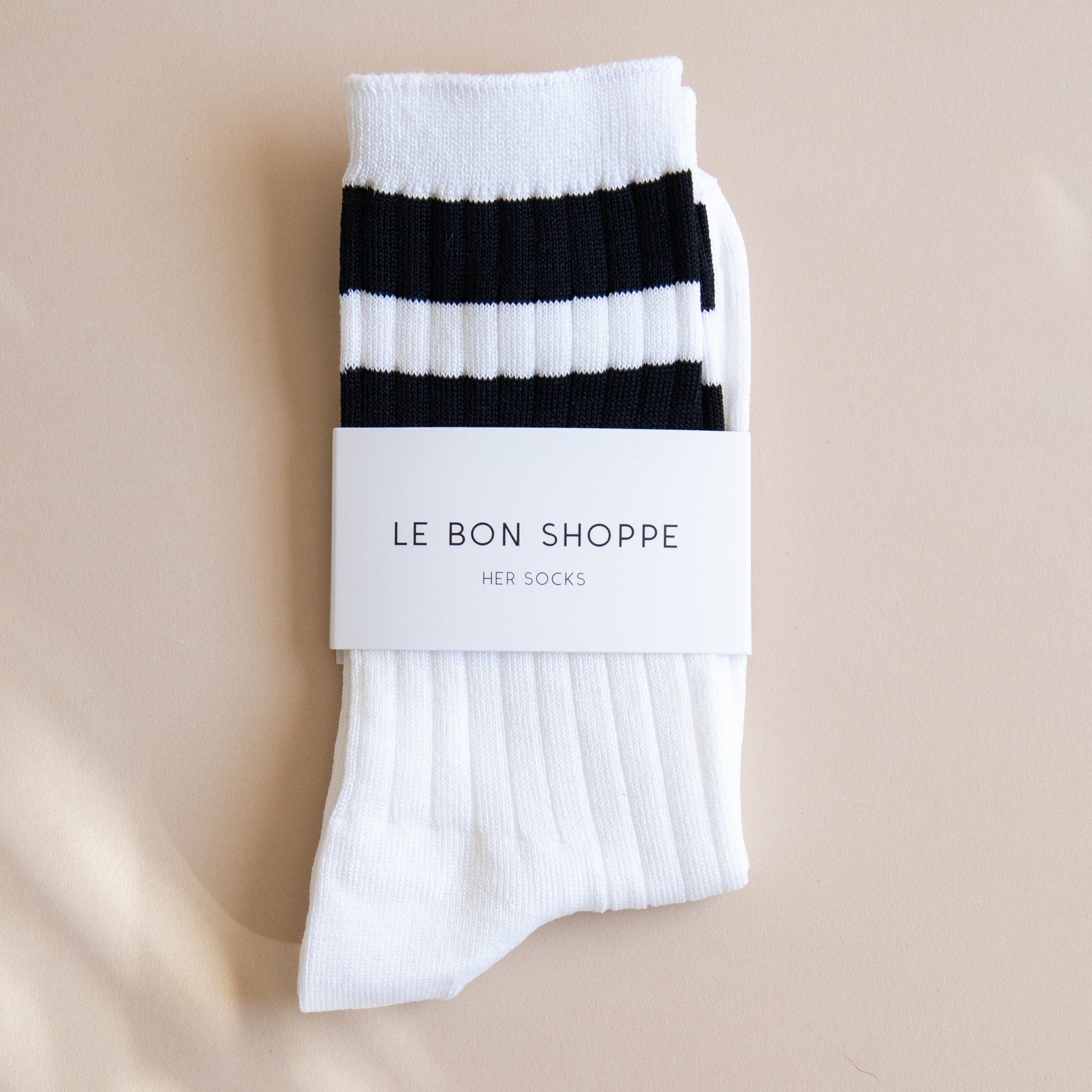 Le Bon Shoppe Socks White Black Le Bon Her Varsity Socks