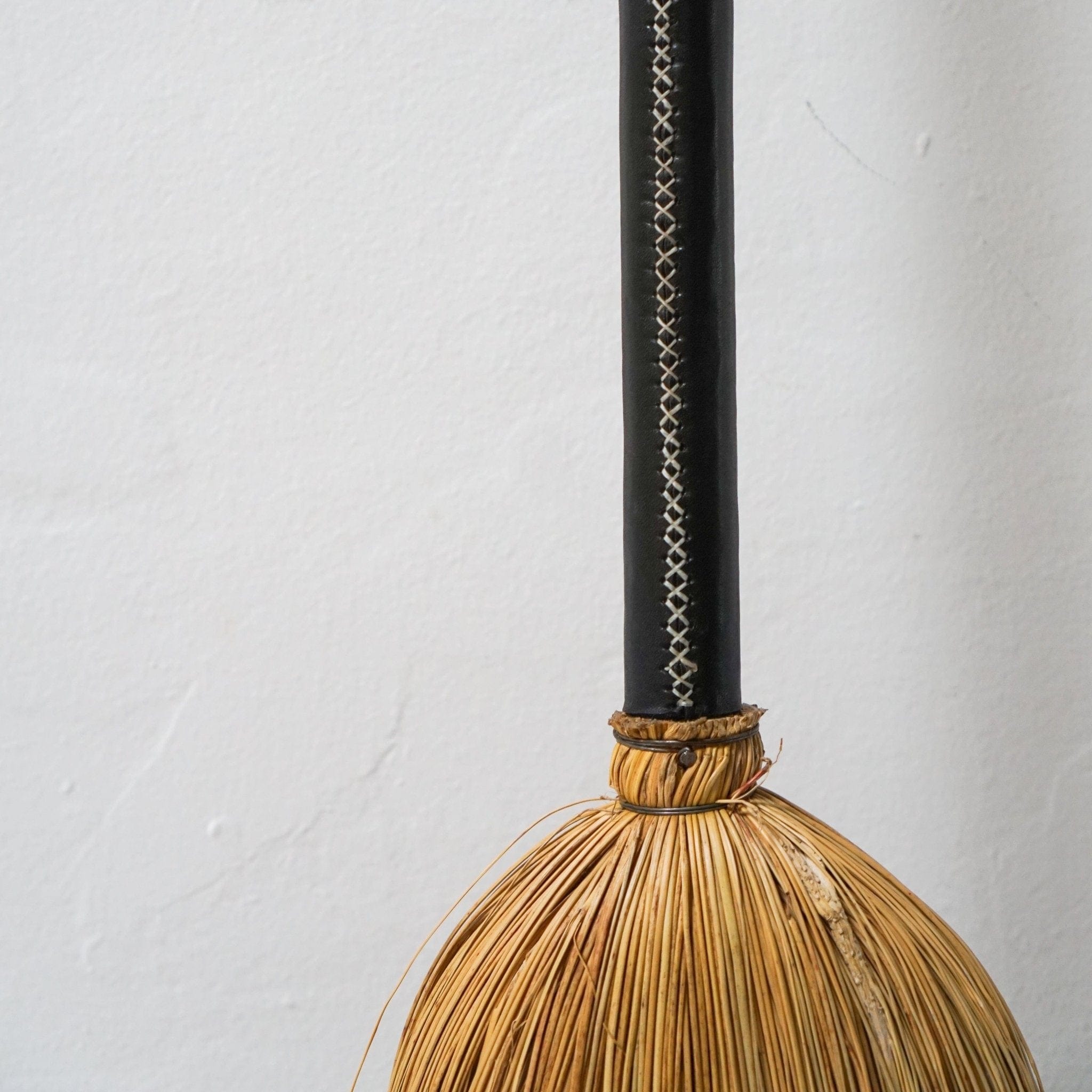 Leather Wrapped Broom - +COOP