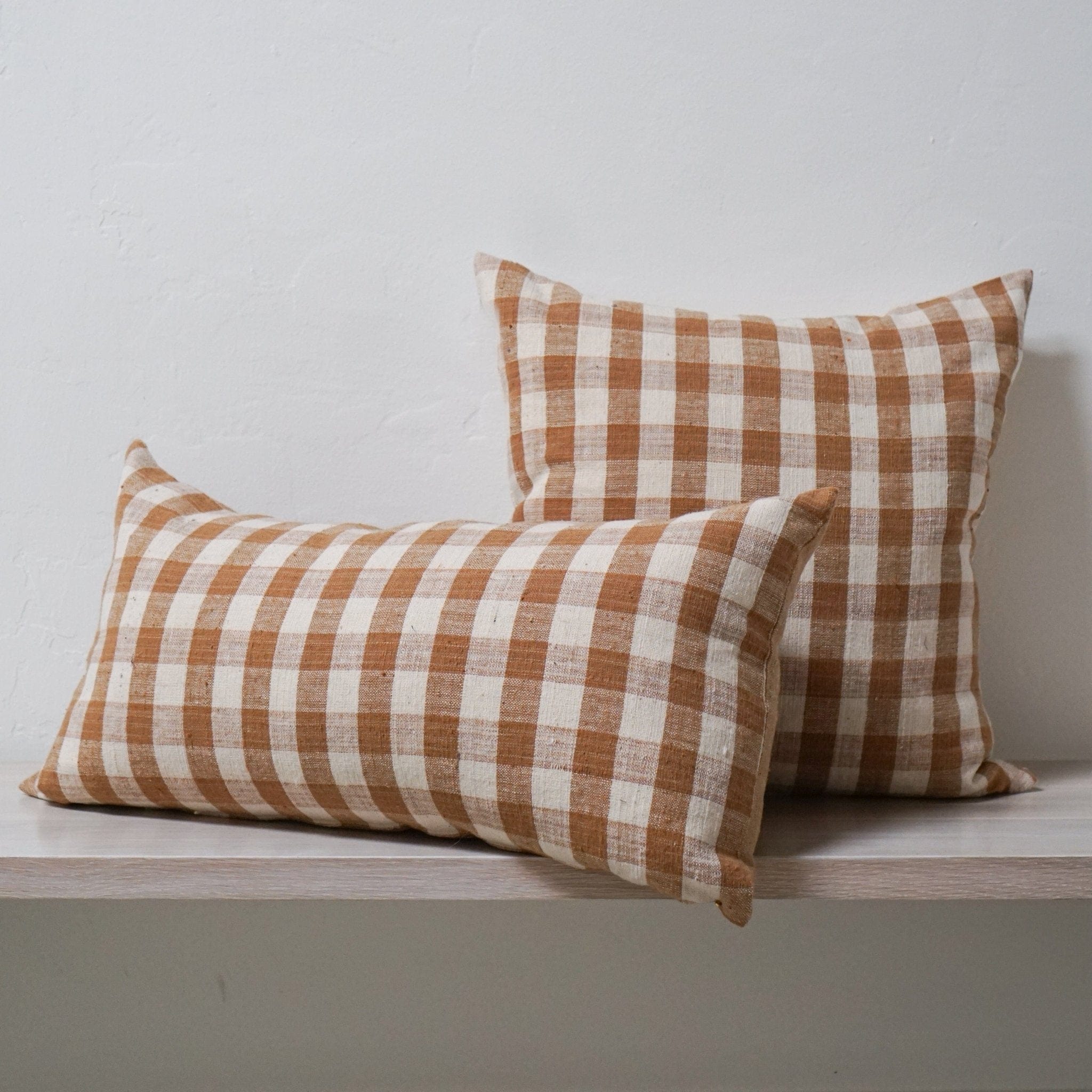 Lineage Botanica Pillows Checked Linen Pillow