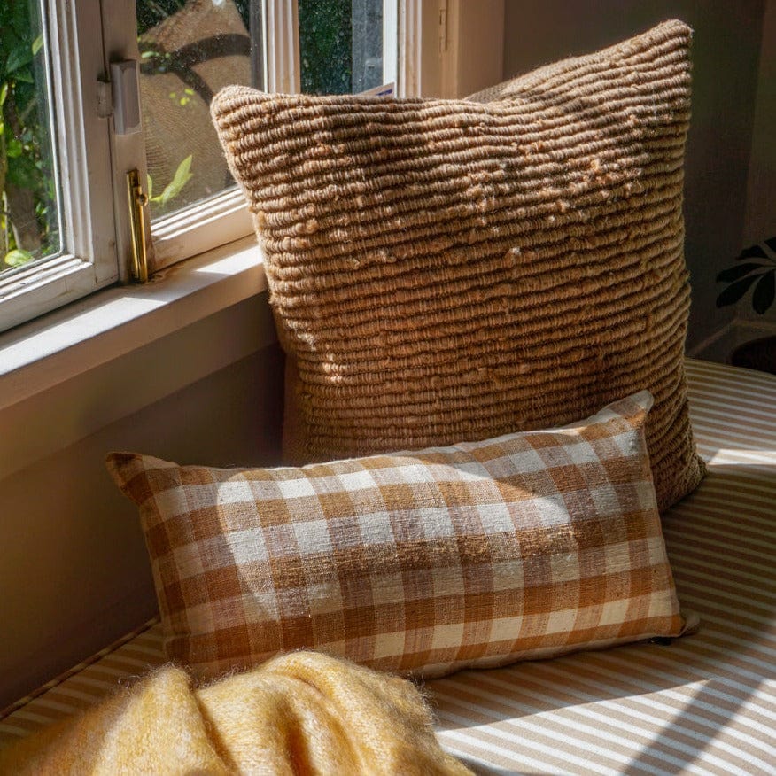 Lineage Botanica Pillows Checked Linen Pillow