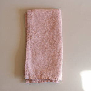 French Linen Hemmed Napkins - Blush