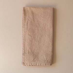French Linen Hemmed Napkins - Camel