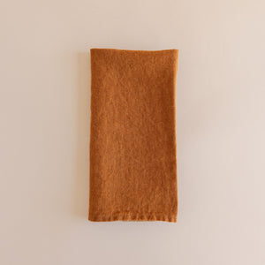 French Linen Hemmed Napkins - Chestnut