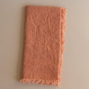 French Linen Fringed Napkins - Light Sienna