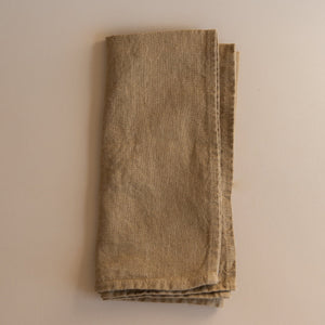 French Linen Hemmed Napkins - Mustard