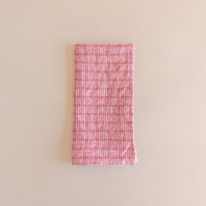 French Linen Hemmed Napkins - Red Checks