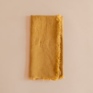 French Linen Fringed Napkins - Tobacco