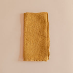 French Linen Hemmed Napkins - Tobacco