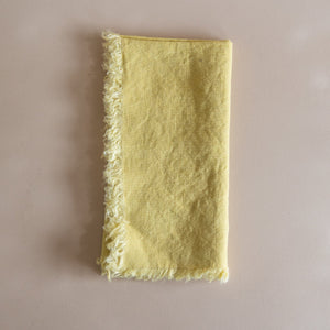 French Linen Fringed Napkins - Turmeric