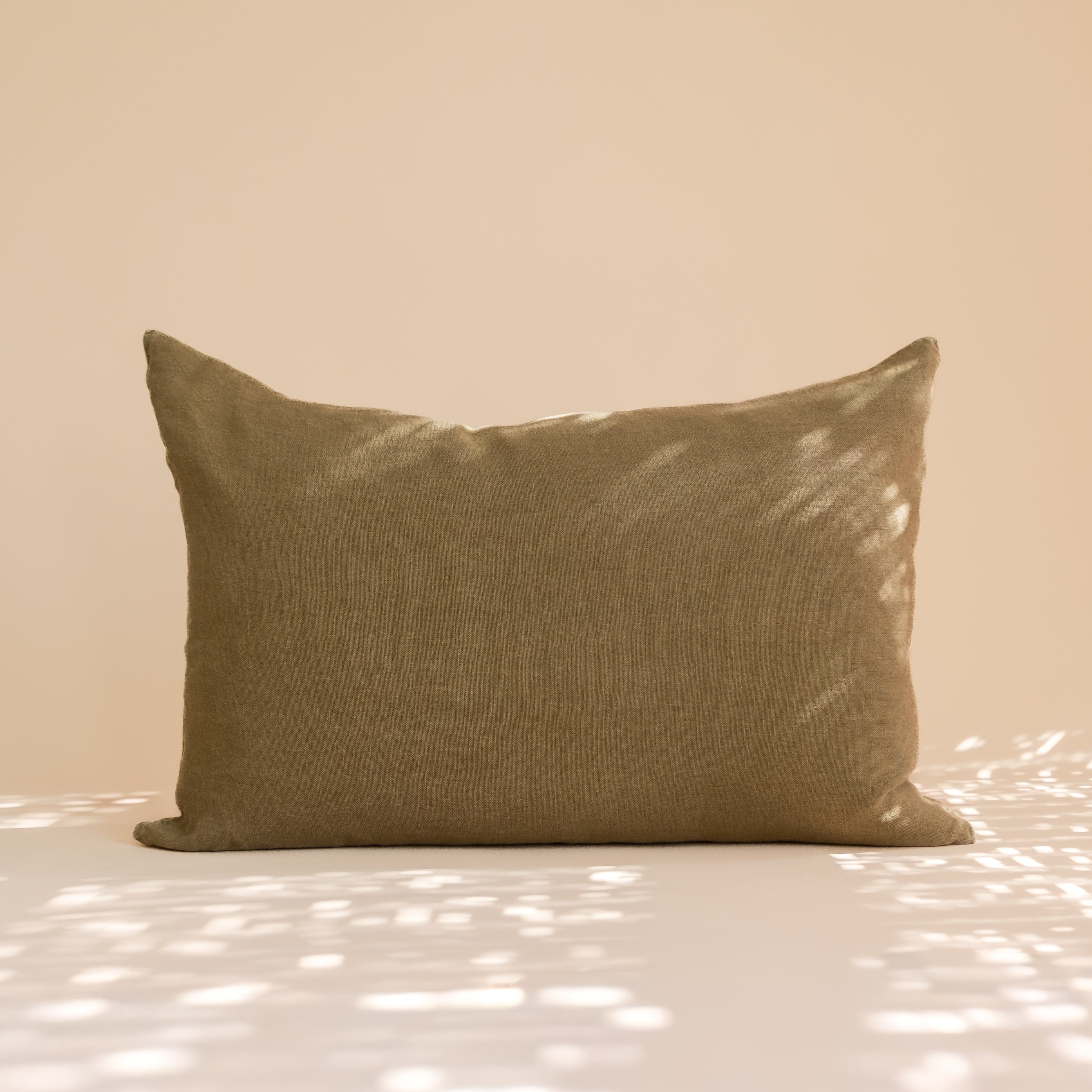 Linge Particulier Pillows Lumbar / Moss Green French Linen Pillows