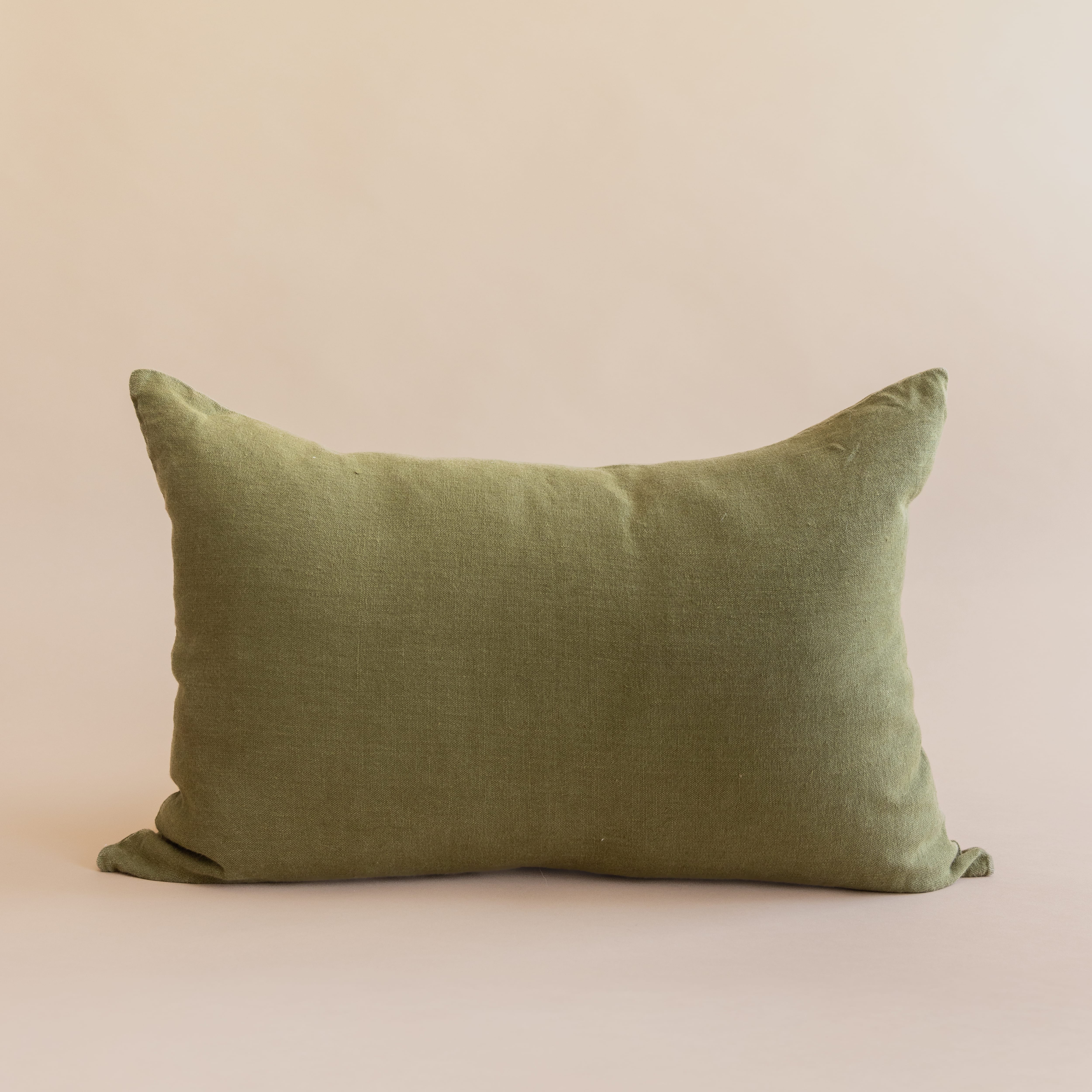 Linge Particulier Pillows Lumbar / Moss Green French Linen Pillows