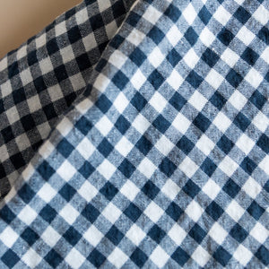 French Linen Tablecloth - Anthracite Gingham