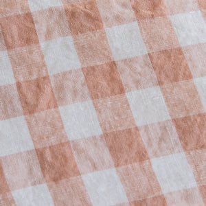 French Linen Tablecloth - Blush Gingham