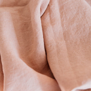 French Linen Tablecloth - Blush