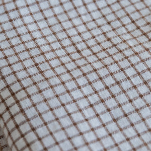 French Linen Tablecloth - Brown Checks