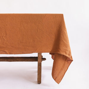 French Linen Tablecloth - Chestnut
