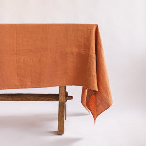 French Linen Tablecloth - Cinnamon