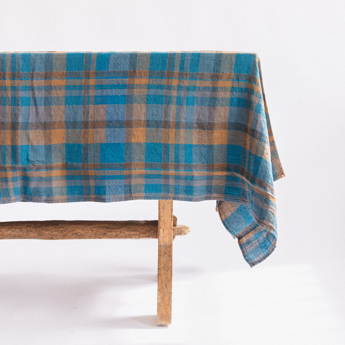 Linge Particulier Tablecloths Large -  63" x 118" / Peacock Tartan French Linen Tablecloth
