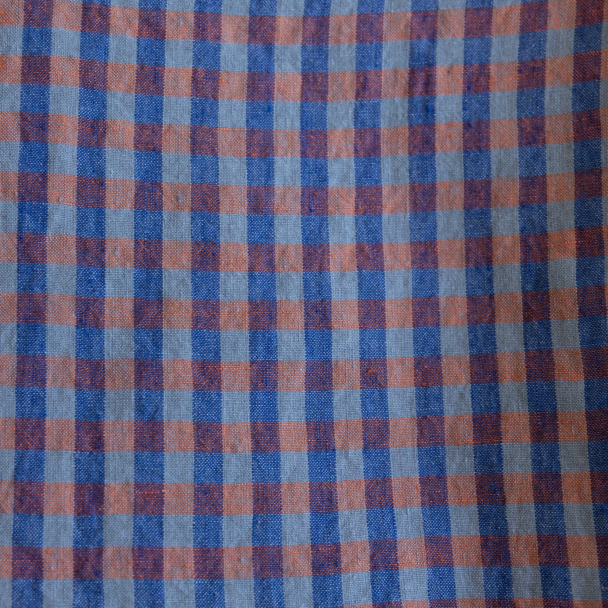Linge Particulier Tablecloths Large -  63" x 118" / Sienna Blue Gingham French Linen Tablecloth