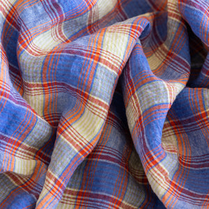 French Linen Tablecloth - Summer Plaid