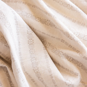 French Linen Tablecloth - Taupe Embroidery