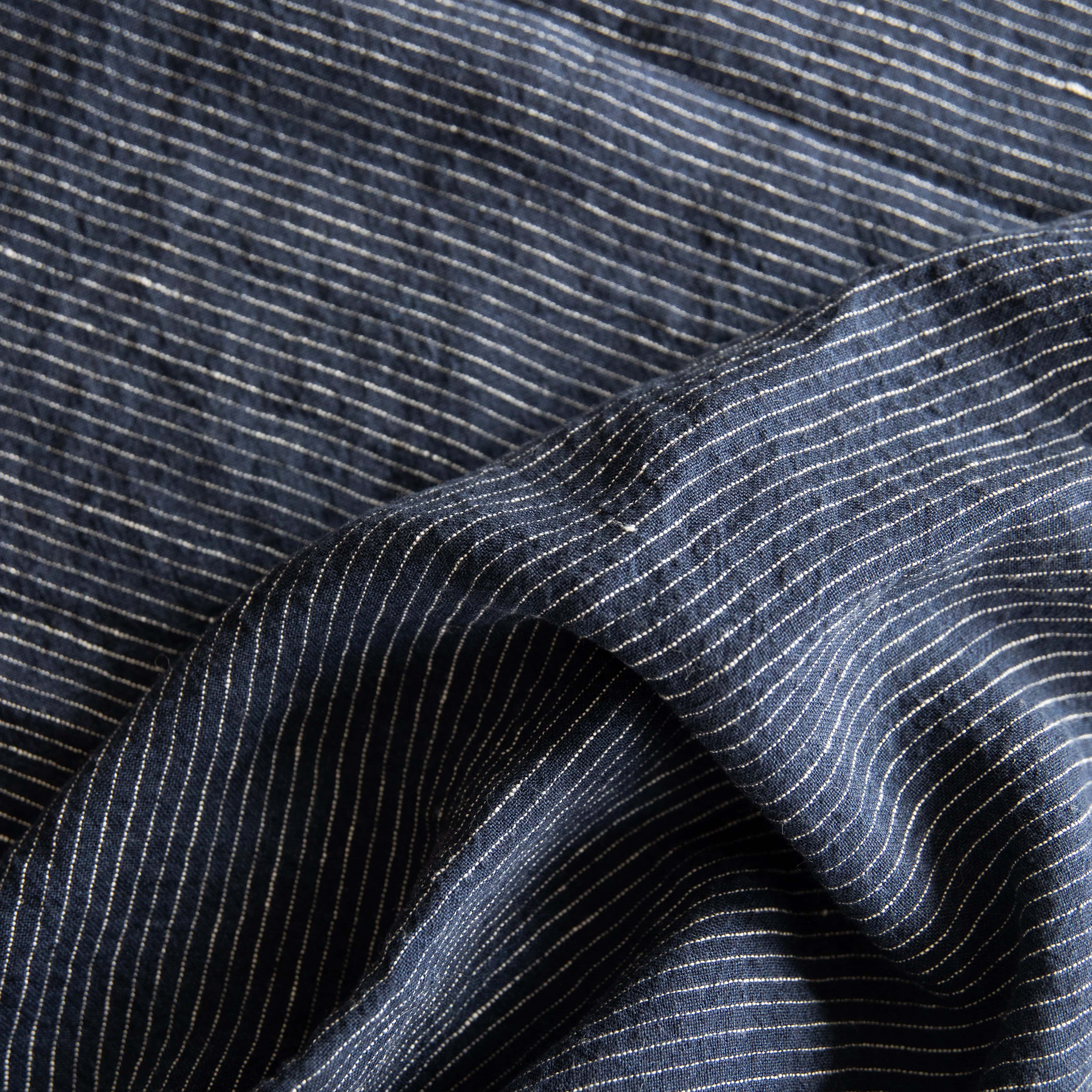 Linge Particulier Tablecloths Navy Pinstripe Linen Tablecloth