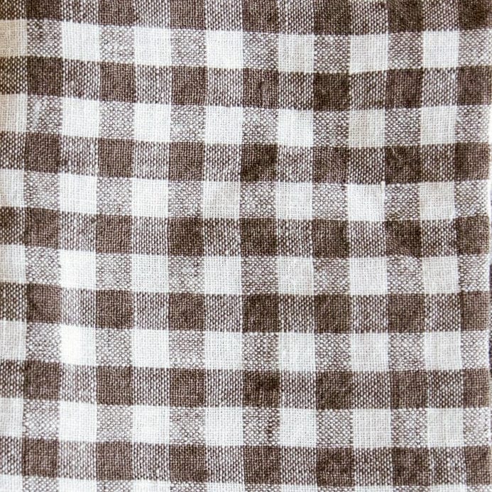 Linge Particulier Tablecloths Standard - 55" x 98" / Brown Gingham French Linen Tablecloth