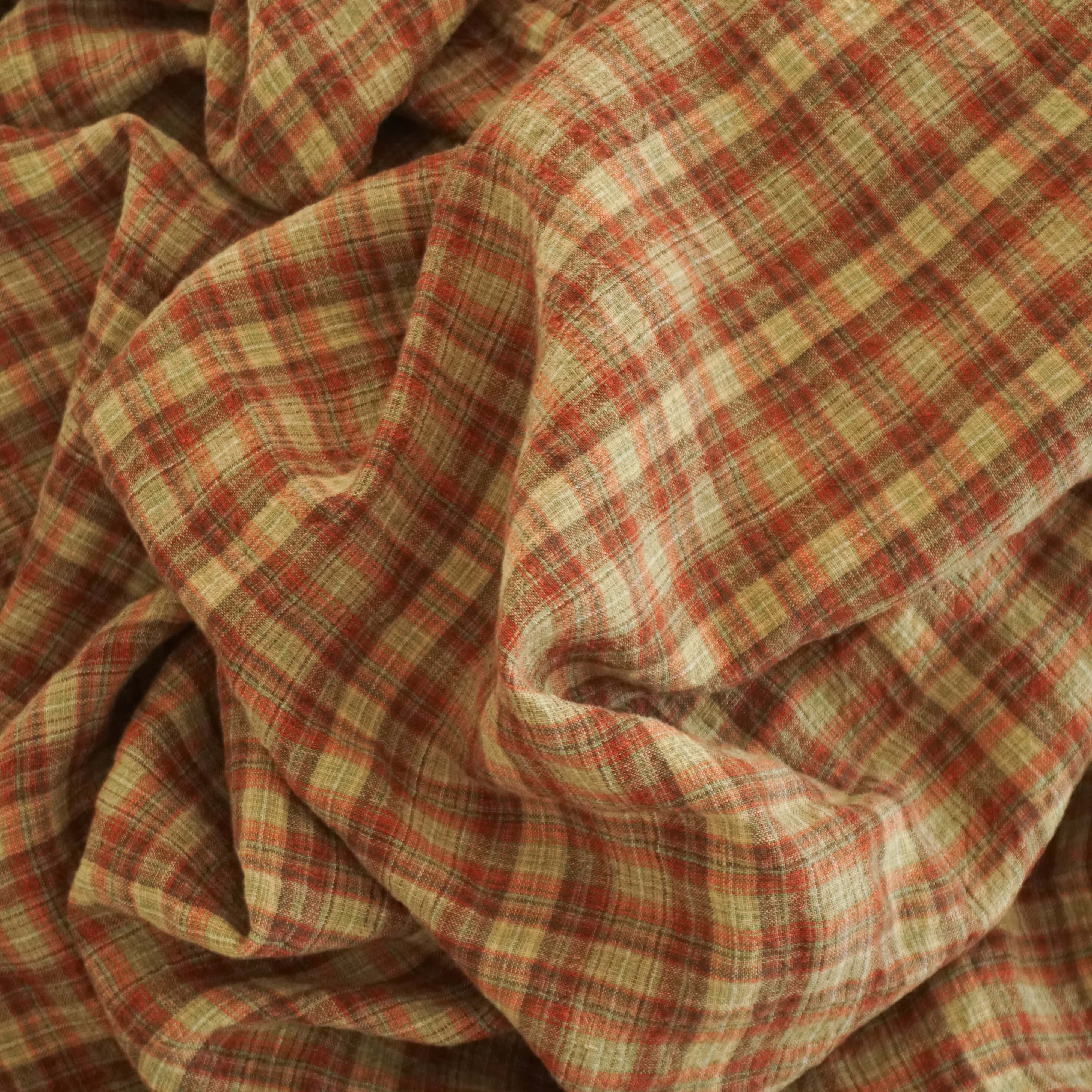 Linge Particulier Tablecloths Standard - 55" x 98" / Sienna Green Tartan French Linen Tablecloth