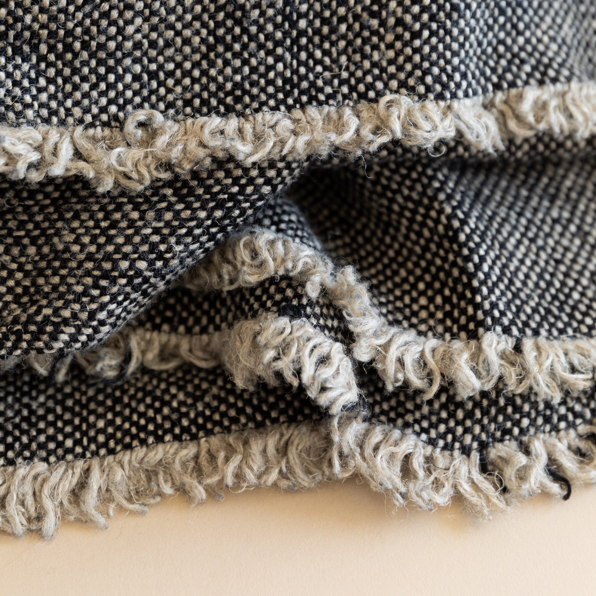 Lissoy Blankets + Throws Black Flax Linen Throw