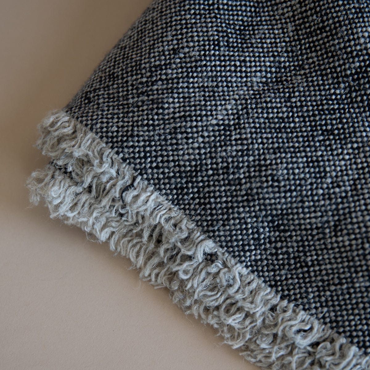 Lissoy Blankets + Throws Black Flax Linen Throw