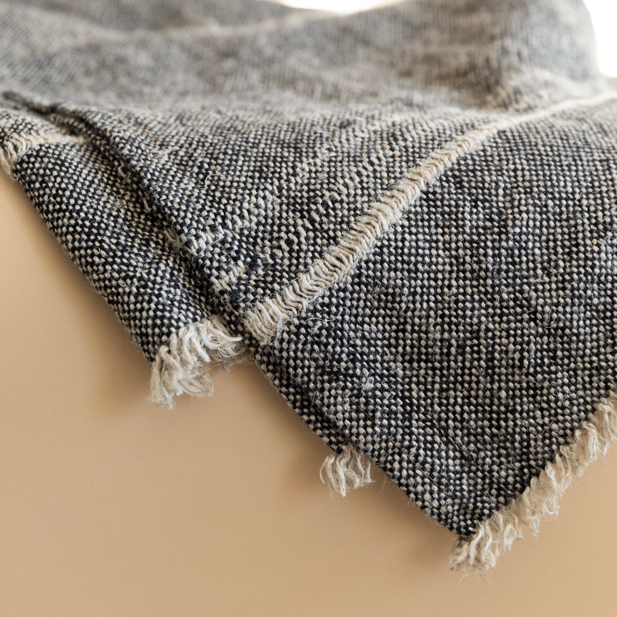 Lissoy Blankets + Throws Flax Linen Chambray Stripes Throw